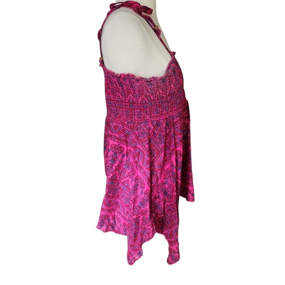 L.E.I. Y2K Babydoll Asymmetrical Handkerchief Top Juniors Large Smocked Fairy - Picture 4 of 8